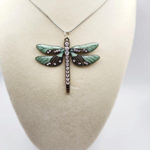 Dragonfly Pendant Necklace, Large Dragonfly Pendant Necklace, Vintage Dragonfly Necklace