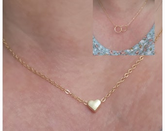 Heart Necklace |Circle Necklace | Intertwined Circle Necklace |Simple Heart Necklace | Dainty Heart Necklace | Gold Heart Necklace