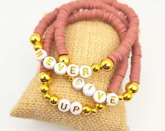Customizable Word Bracelet Set, Encouraging Jewelry