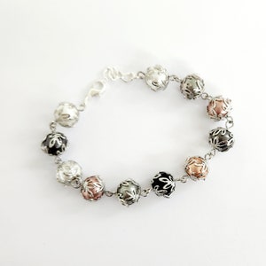 Multicolor Silver Link Bracelet