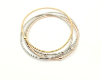 Guitar String Stack Bracelets: 5-Piece Bangle Set