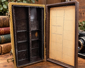 1950's Vintage Barnett & Jaffe BJ 35mm Slide Storage Case Tweed Photography