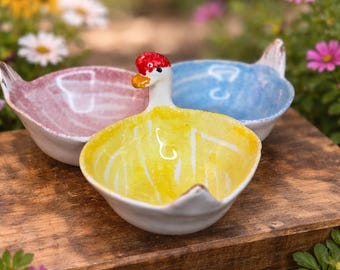 Vintage Italian Majolica Duck Bowls | Pastel Candy Dishes, Spring Decor
