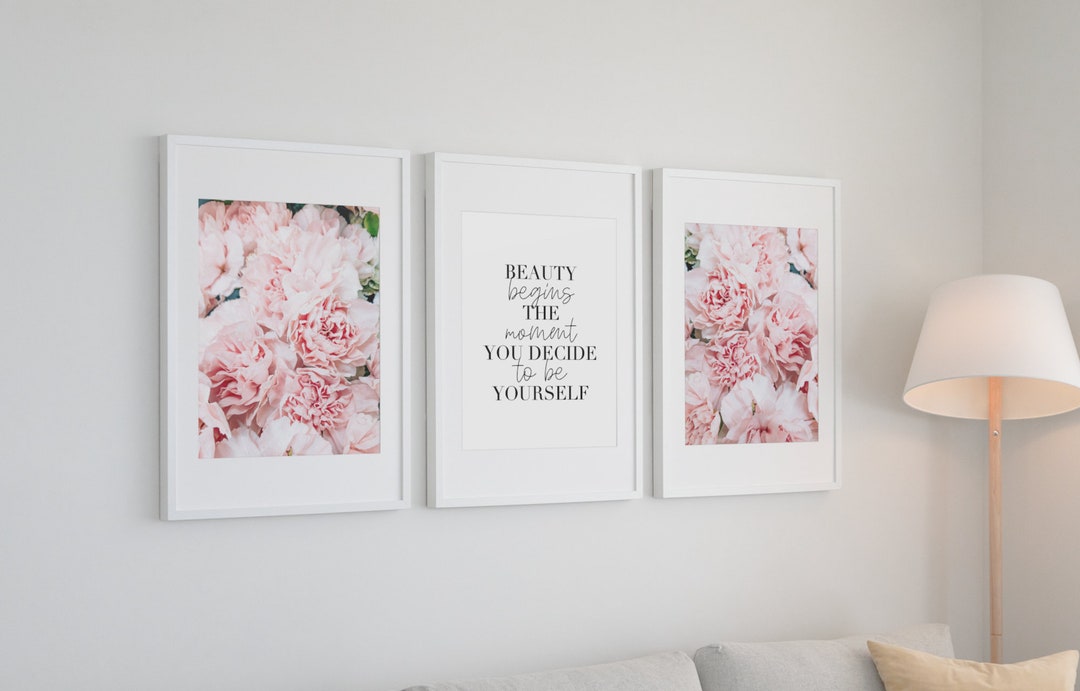 Set of 3 Luxury Floral Poster Printable Wall Art Digital Designer