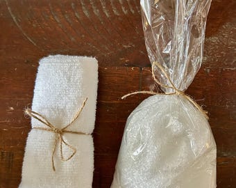 Epsom Salt  and Cotton Washcloth