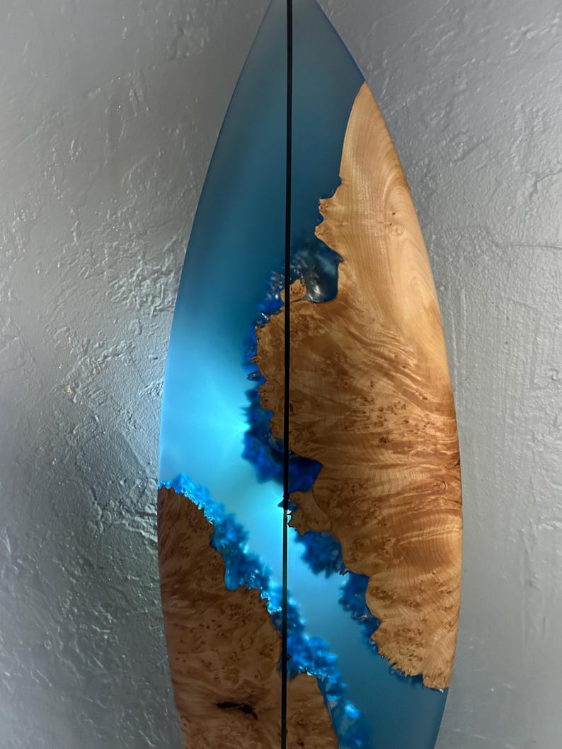 Translucent Surfboard Burl Wood & Epoxy Surfboard Wall Art - Etsy
