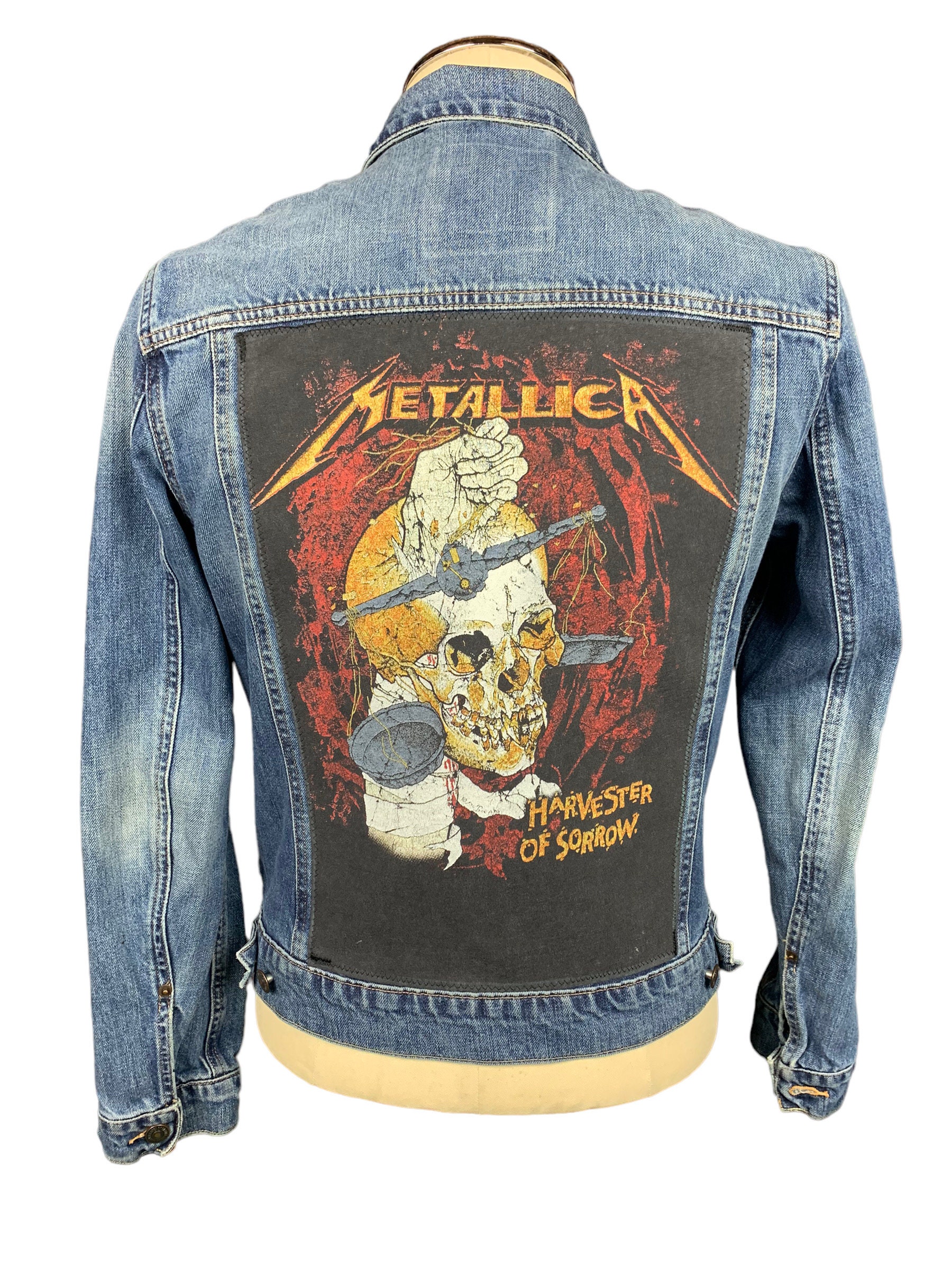 Jackets & Coats  Denim Jean Jacket With Band Patches Metallica