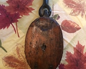 Vintage Iron and Wood Barn Pulley Rustic Pulley Barn Pulley Hook and Pulley