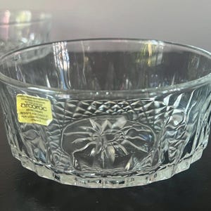 Set of 3 Arcoroc Cut Glass Bowls