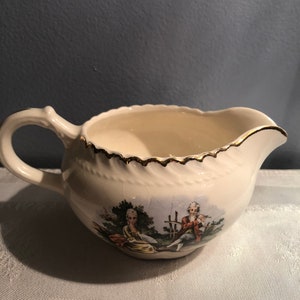 Harker Pottery Co. Courting Couple Creamer 22Kt Gold