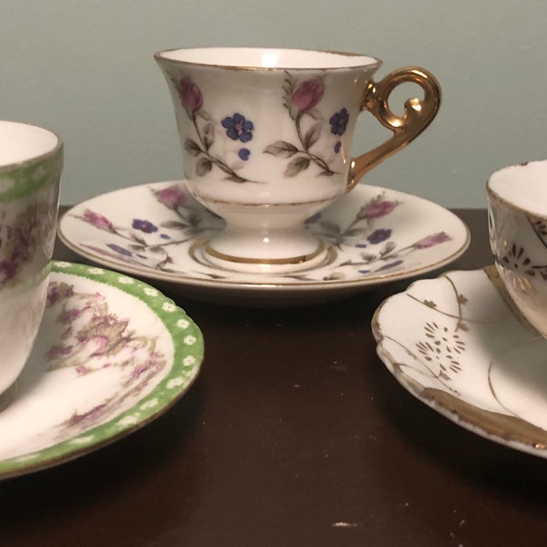 Vintage Teeny Tiny Teacups Demitasse Cups