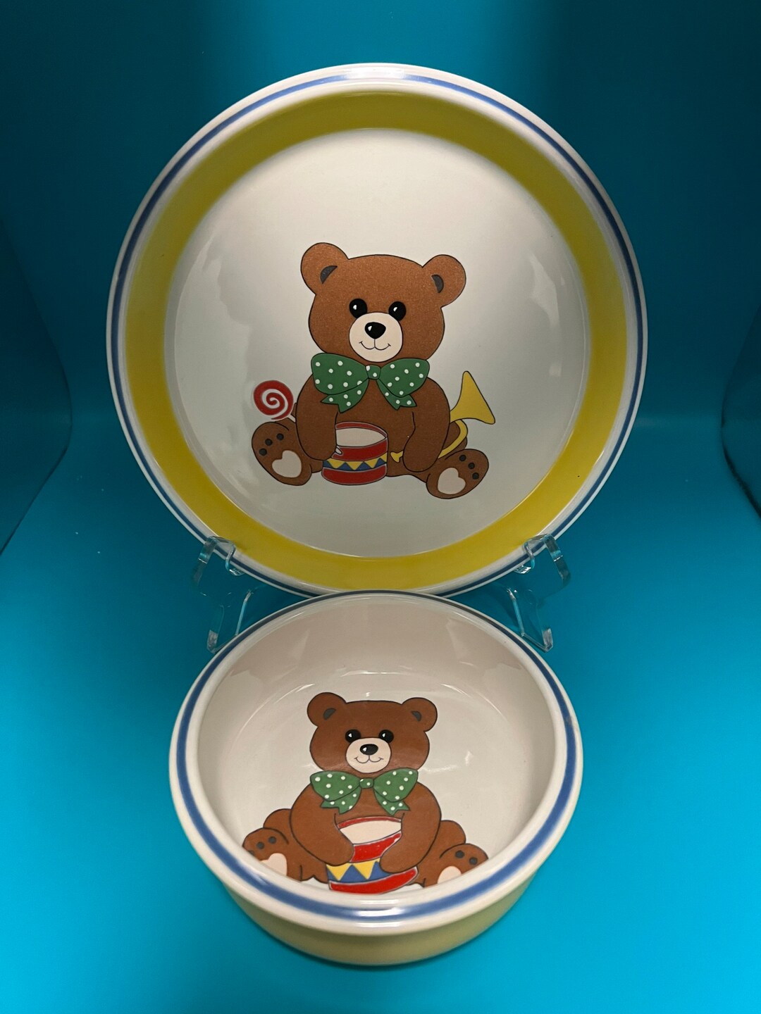 Vintage Mikasa Teddy Plate and Bowl Teddy Bear Etsy