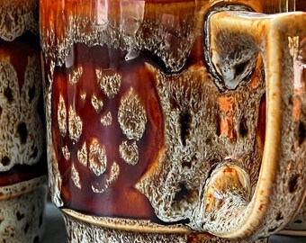 Set of 5 Vintage Kernewek Fosters Pottery Mugs Retro Mugs