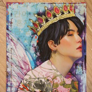BTS Fanart - King and Boss Suga 5x7&quot; Mini Art Print