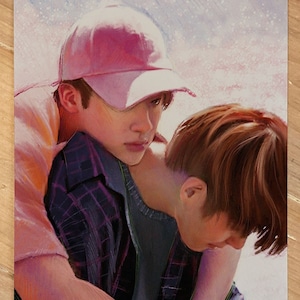 BTS Fanart - Bridge - Jin and Taehyung 5x7&quot; Mini Art Print