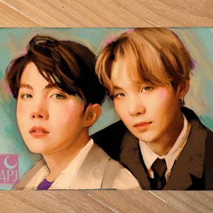 BTS Fanart - J-hope and Suga 5x7&quot; Mini Art Print