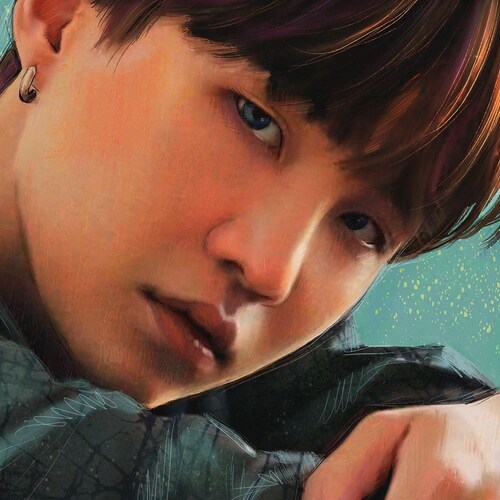 BTS Art Print Teal Suga 5x7 Fanart Print - Etsy