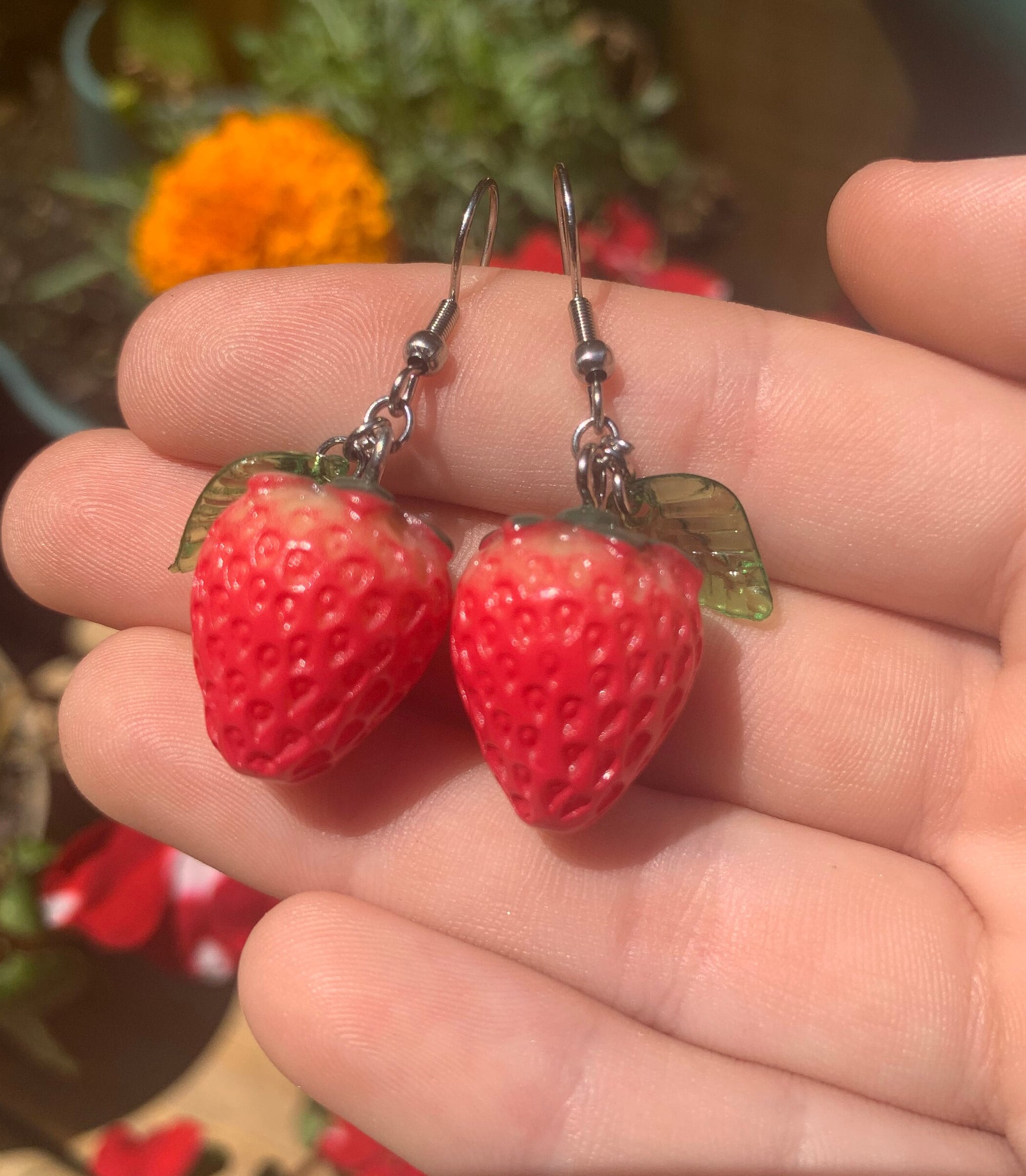 Strawberry Earrings - Etsy