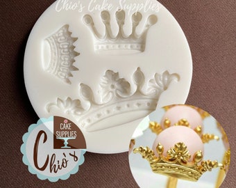 Prinses / koning / koningin kroon siliconen mal. 3 holtes, 3 verschillende ontwerpen.