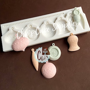 Silikonform Weihnachtsornamente, 6 verschiedene Designs