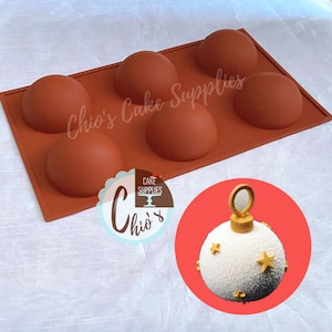 Chocolate ball, semi sphere silicone mold, 6 cavities.
