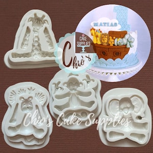 3D Jungle Animals / Zoo Animals Lion, Elephant, Giraffe, Monkey Silicone Molds.