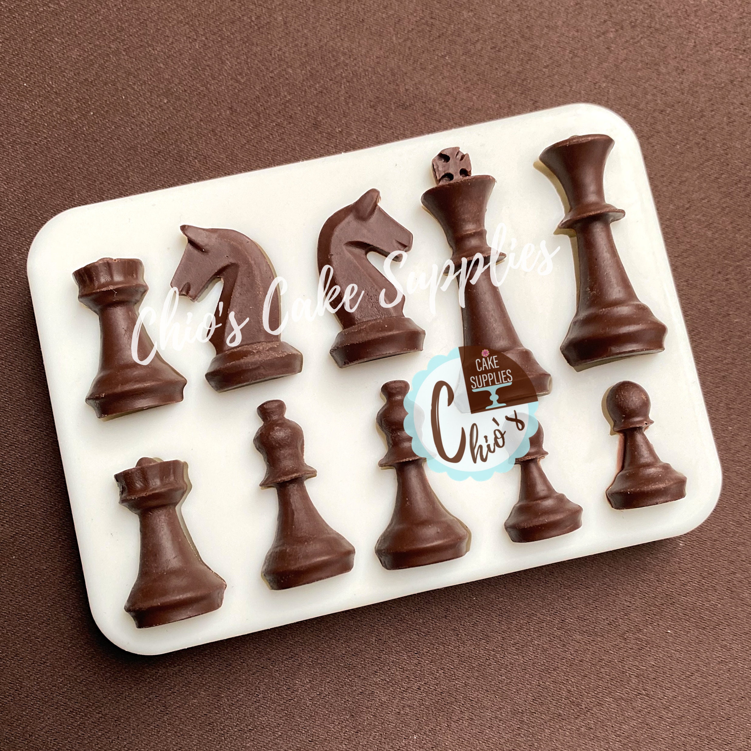 Pinpon 2Pcs Chess Piece Chocolate Candy Molds, International