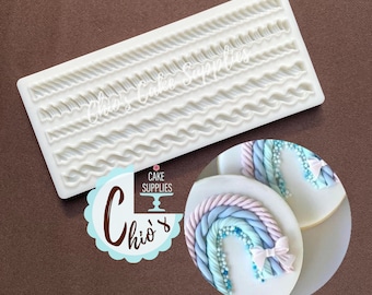 Molde de silicona de cuerda, 5 diseños de cuerda diferentes.