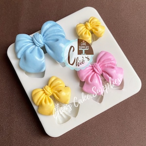 Bows Silicone Mold, 4 cavities, 4 different sizes