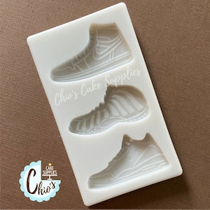 Sport Shoes Silicone Mold, 3 cavities, 3 different designs.