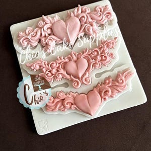 Baroque Heart Border Silicone Mold, 3 designs