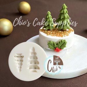 3D Christmas Tree / Pine Tree Silicone Mold, 2 cavities