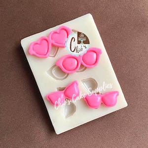 Lunettes, moule en silicone pour lunettes de soleil, lunettes de soleil en forme de coeur, 4 cavités, 3 modèles différents