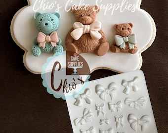 Mini bows silicone mold, 16 cavities.