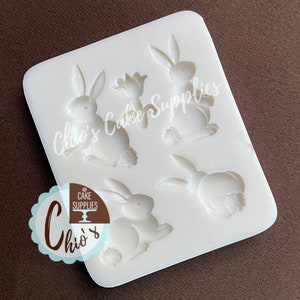Easter Bunny Silicone Mold, 5 different cavities