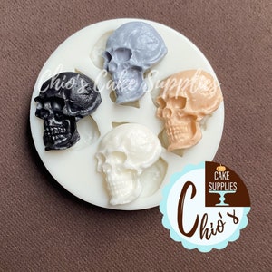 Skull Silicone Mold, 4 cavities