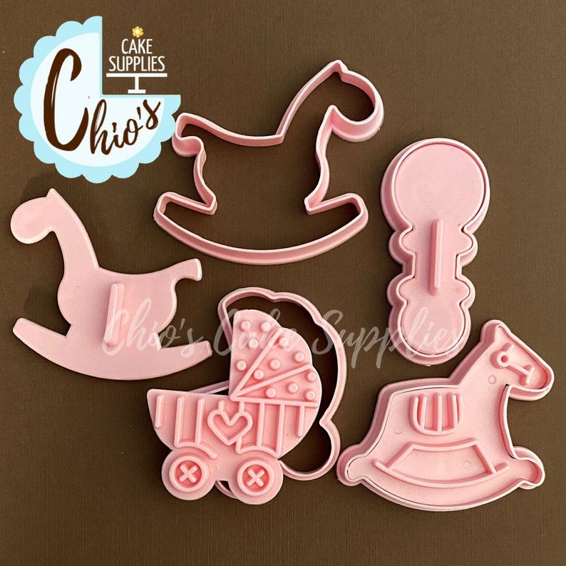 Baby Shower Themed Cookie Cutters With Embosser Stamp Sets Etsy