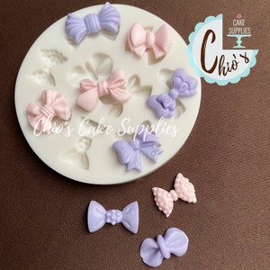Bows Silicone Mold, 9 cavities, 9 different designs.
