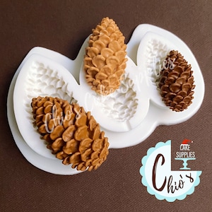 Pinecones Silicone mold, 3 cavities, 3 different sizes