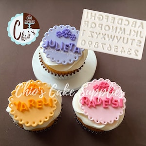 Mini Alphabet Letters (A-Z) & Numbers (0-9) Silicone Mold. Design No. 007