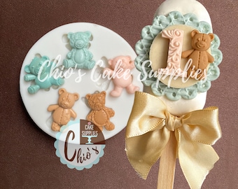 Mini Teddy Bear Silicone Mold, 5 different cavities