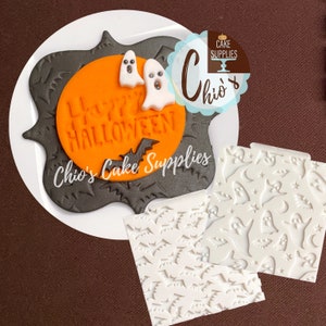 Halloween Themed Silicone Texture Mats / Bats & Ghosts Silicone Molds.
