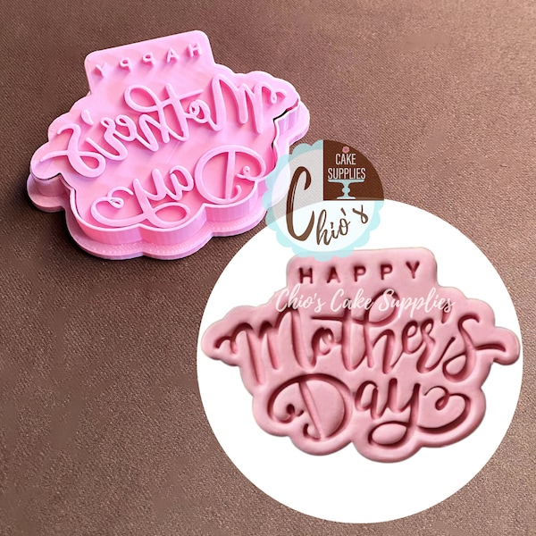 Happy Mother's Day Cookie Cutter With Embosser Stamp