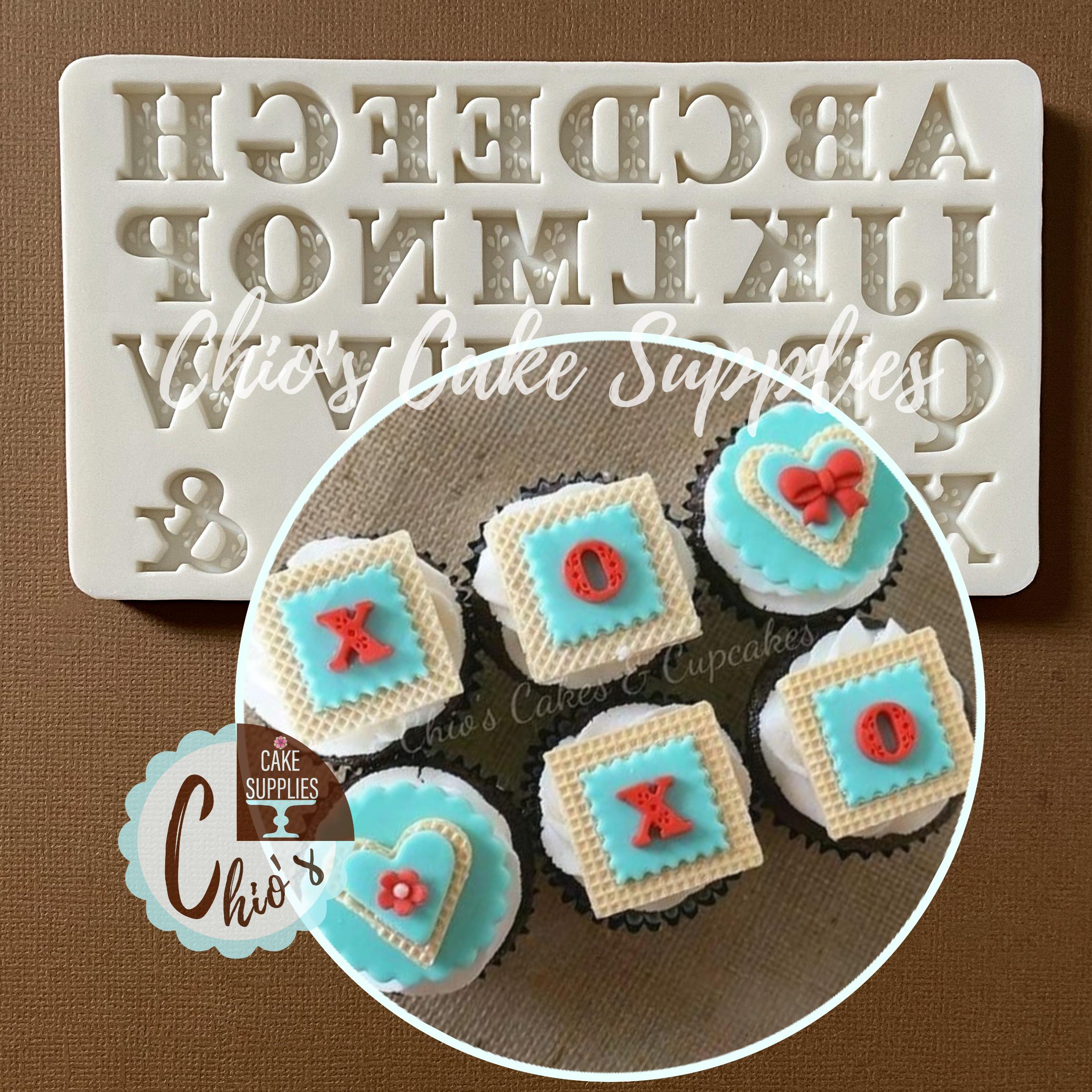 Chocolate Mold Silicone Letter Number Molds 4-Pack Alphabet