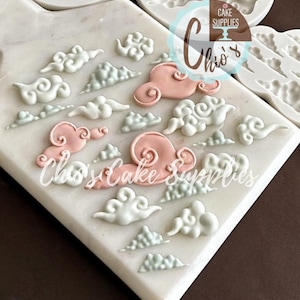 Molde de silicona de nubes: diseños de nubes en espiral y esponjosas