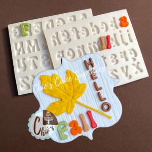 Alphabet Letters & Numbers Silicone Molds. Design No. 006