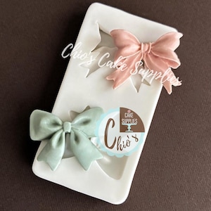Bows Silicone Mold, 2 cavities, 2 different designs.