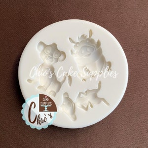 Baby Lion and Friends Silicone Mold, 3 different cavities
