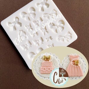 Small bows silicone mold, 16 cavities.