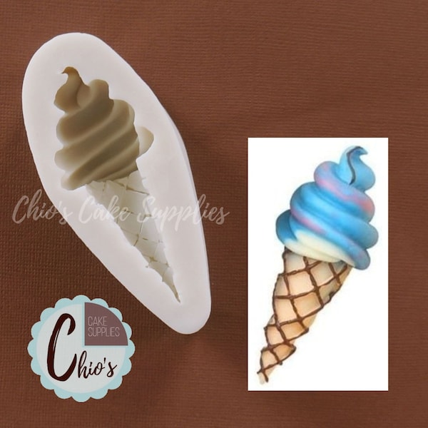 3D Swirl scoop ice cream silicone mold